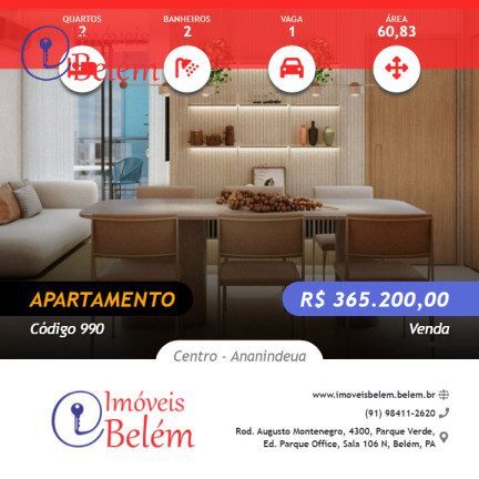 Imagem Apartamento com 2 Quartos à Venda, 60 m² em Centro - Ananindeua Imagem Apartamento com 2 Quartos à Venda, 60 m² em Centro - Ananindeua