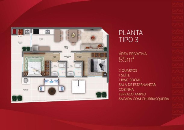 Imagem Apartamento com 2 Quartos à Venda, 76 m² em A - Matinhos