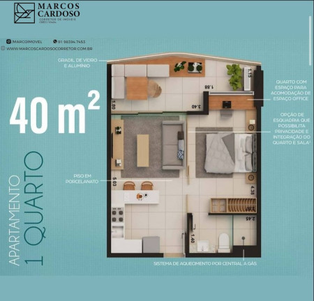 Imagem Imóvel com 1 Quarto à Venda, 26 m² em Meireles - Fortaleza