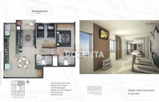 Imagem Apartamento com 2 Quartos à Venda, 62 m² em Centro - Criciúma Imagem Apartamento com 2 Quartos à Venda, 62 m² em Centro - Criciúma