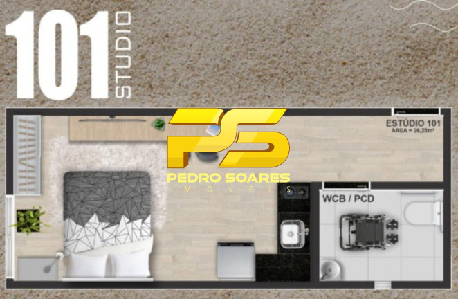 Imagem Flat com 1 Quarto à Venda, 26 m² em Intermares - Cabedelo Imagem Flat com 1 Quarto à Venda, 26 m² em Intermares - Cabedelo