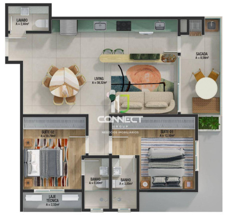 Imagem Apartamento com 2 Quartos à Venda, 93 m² em Praia Brava - Itajaí