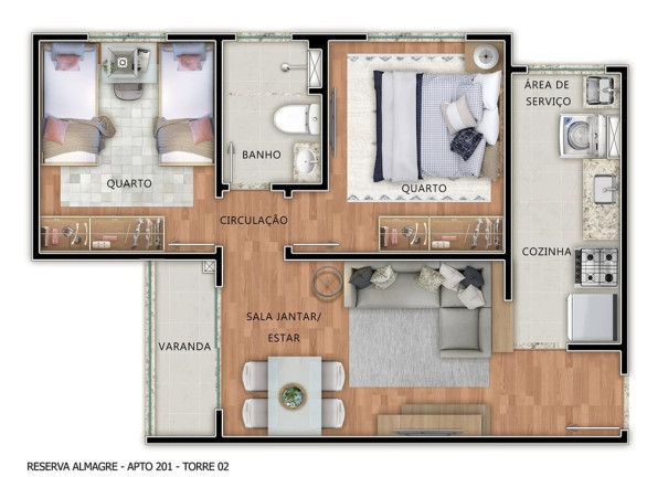 Imagem Apartamento com 2 Quartos à Venda, 53 m² em Ponta De Campina - Cabedelo