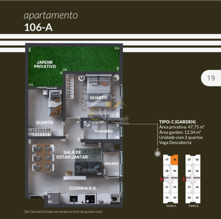 Imagem Apartamento com 2 Quartos à Venda, 47 m² em Alto Tarumã - Pinhais