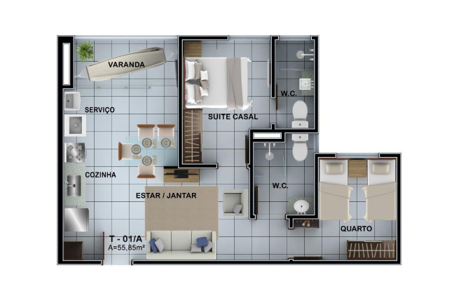 Imagem Apartamento com 1 Quarto à Venda, 53 m² em Pedra Mole - Teresina