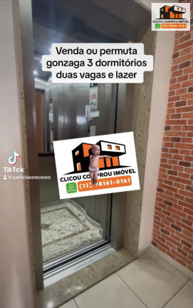 Apartamento com 3 Quartos à Venda, 100 m² em Gonzaga - Santos