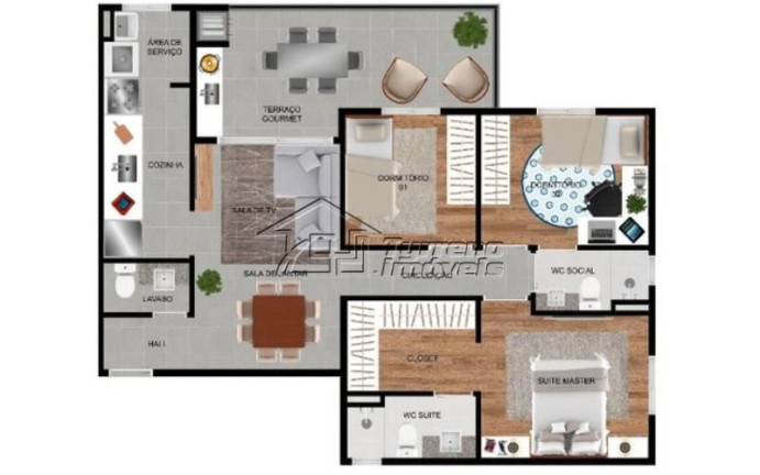 Imagem Apartamento com 3 Quartos à Venda, 90 m² em Urbanova - São José Dos Campos