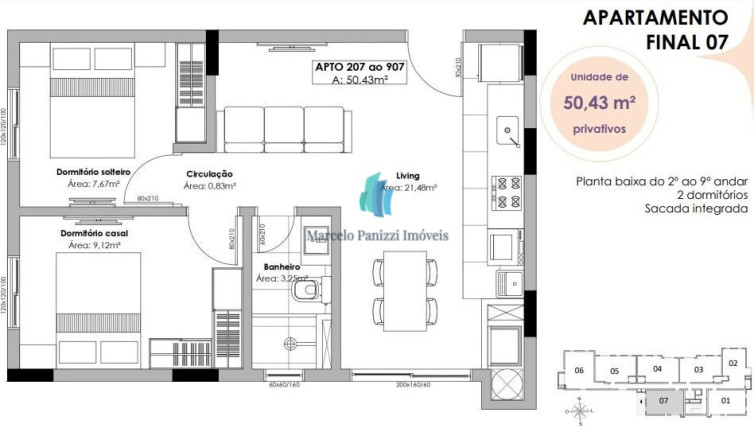 Imagem Apartamento com 2 Quartos à Venda, 54 m² em Progresso - Bento Gonçalves