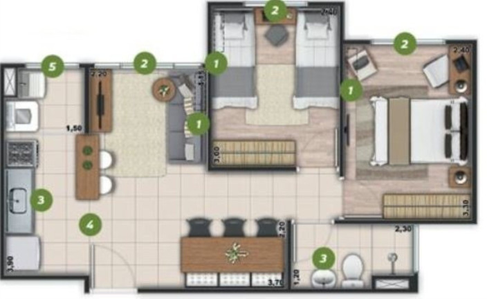 Imagem Imóvel com 2 Quartos à Venda, 41 m² em Campo Grande - Rio De Janeiro