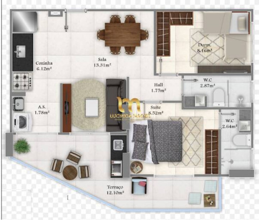 Imagem Apartamento com 2 Quartos à Venda, 62 m² em Solemar - Praia Grande