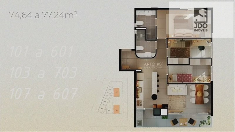 Imagem Apartamento com 3 Quartos à Venda, 75 m² em água Verde - Curitiba Imagem Apartamento com 3 Quartos à Venda, 75 m² em água Verde - Curitiba