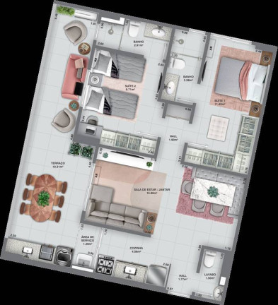 Imagem Apartamento com 2 Quartos à Venda, 83 m² em Aviação - Praia Grande