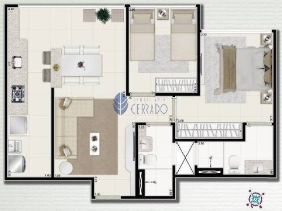 Imagem Apartamento com 3 Quartos à Venda, 96 m² em Jundiaí - Anápolis