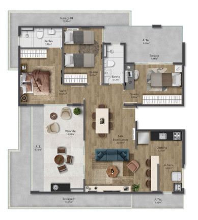 Imagem Imóvel com 3 Quartos à Venda, 103 m² em Praia De Itaparica - Vila Velha