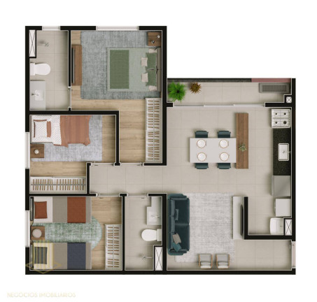 Imagem Apartamento com 2 Quartos à Venda, 54 m² em Fazenda Criméia Caveiras - Goiânia Imagem Apartamento com 2 Quartos à Venda, 54 m² em Fazenda Criméia Caveiras - Goiânia