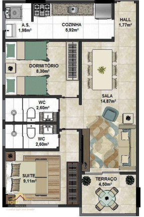 Imagem Imóvel com 2 Quartos à Venda, 59 m² em Ocian - Praia Grande