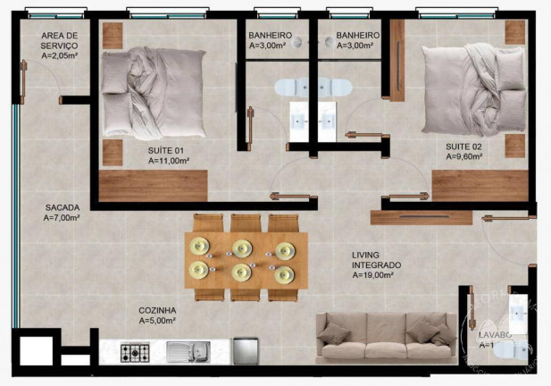 Imagem Apartamento com 2 Quartos à Venda, 71 m² em Balneário Perequê - Porto Belo Imagem Apartamento com 2 Quartos à Venda, 71 m² em Balneário Perequê - Porto Belo