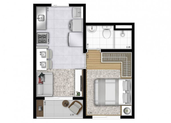Imagem Apartamento com 1 Quarto à Venda, 31 m² em Vila Ré - São Paulo