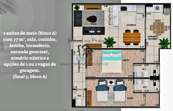 Imagem Apartamento com 2 Quartos à Venda, 68 m² em Praia Da Maranduba - Ubatuba