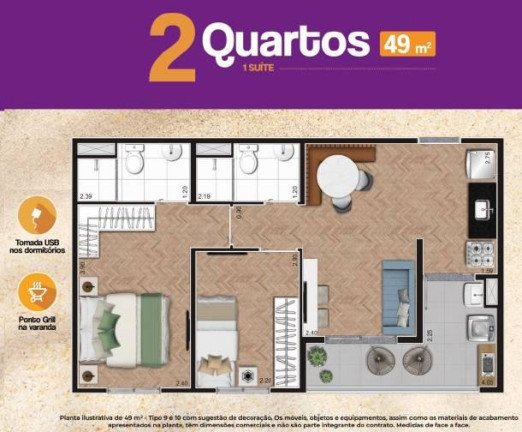 Imagem Apartamento com 2 Quartos à Venda, 50 m² Imagem Apartamento com 2 Quartos à Venda, 50 m²