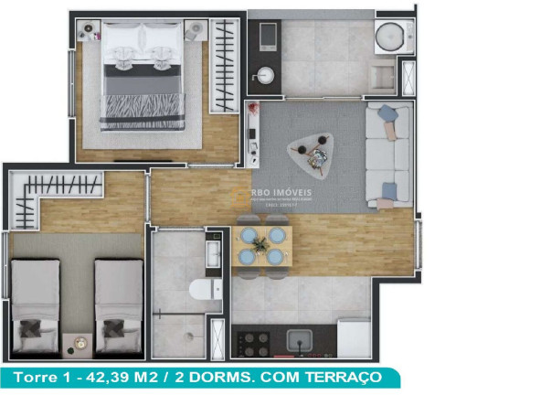 Imagem Apartamento com 2 Quartos à Venda, 42 m² em Vila Aparecida - Itapevi