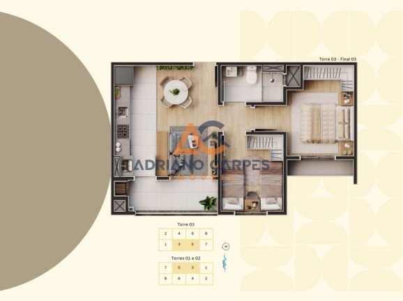 Imagem Imóvel com 2 Quartos à Venda, 52 m² em Centro - Penha Imagem Imóvel com 2 Quartos à Venda, 52 m² em Centro - Penha