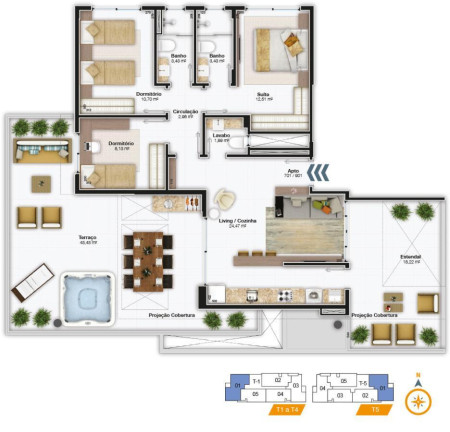Cobertura com 3 Quartos à Venda, 147 m² em Itacorubi - Florianópolis