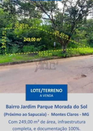 Terreno à Venda, 249 m² em Jardim Parque Morada Do Sol - Montes Claros