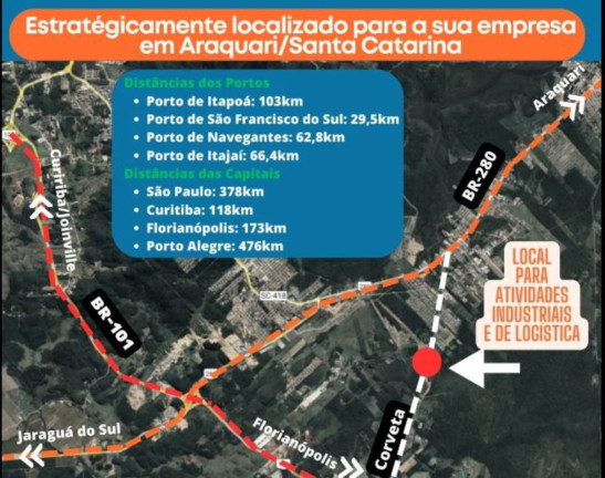 Imagem Terreno à Venda, 176.950 m² em Ponto Alto - Araquari