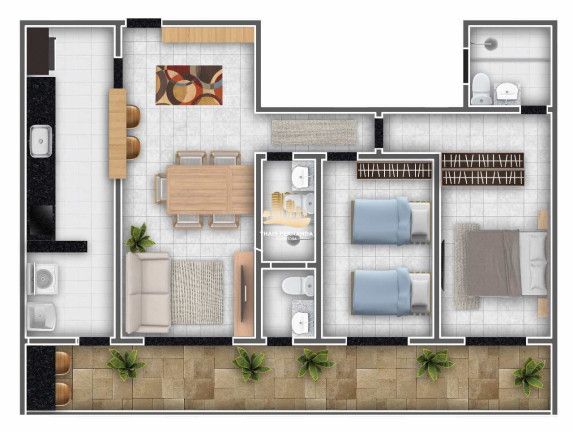 Imagem Apartamento com 2 Quartos à Venda, 97 m² em Real - Praia Grande