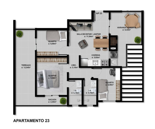 Imagem Apartamento com 2 Quartos à Venda, 54 m² em Afonso Pena - São José Dos Pinhais
