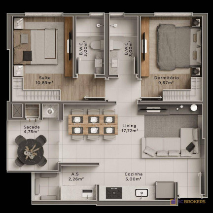 Imagem Apartamento com 2 Quartos à Venda, 68 m² em Centro - Itajaí