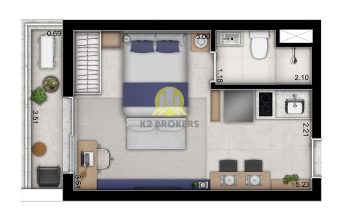 Imagem Studio com 1 Quarto à Venda, 24 m² em Pinheiros - São Paulo