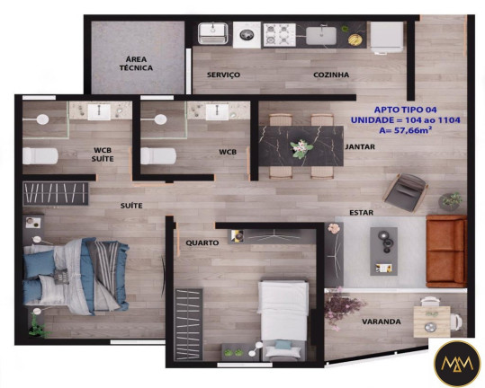 Imagem Apartamento com 2 Quartos à Venda, 57 m² em Manaíra - João Pessoa Imagem Apartamento com 2 Quartos à Venda, 57 m² em Manaíra - João Pessoa