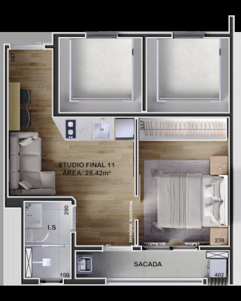 Imagem Cobertura com 1 Quarto à Venda, 62 m² em Boa Vista - Curitiba