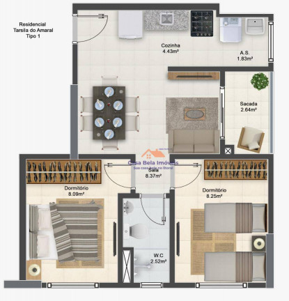 Imagem Apartamento com 2 Quartos à Venda, 46 m² em Aviação - Praia Grande Imagem Apartamento com 2 Quartos à Venda, 46 m² em Aviação - Praia Grande
