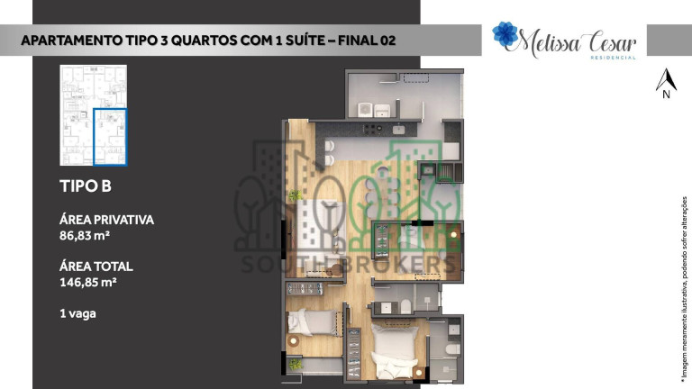 Imagem Apartamento com 3 Quartos à Venda, 84 m² em Vila Operária - Campo Largo Imagem Apartamento com 3 Quartos à Venda, 84 m² em Vila Operária - Campo Largo