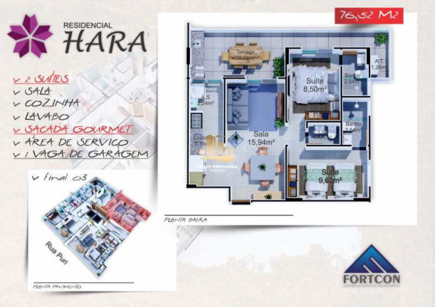 Imagem Apartamento com 2 Quartos à Venda, 76 m² em Tupi - Praia Grande