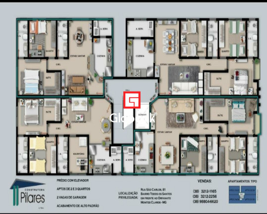 Apartamento com 2 Quartos à Venda, 69 m² em Todos Os Santos - Montes Claros