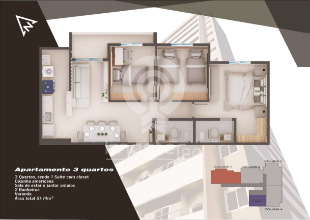 Imagem Apartamento com 2 Quartos à Venda, 48 m² em Damas - Fortaleza