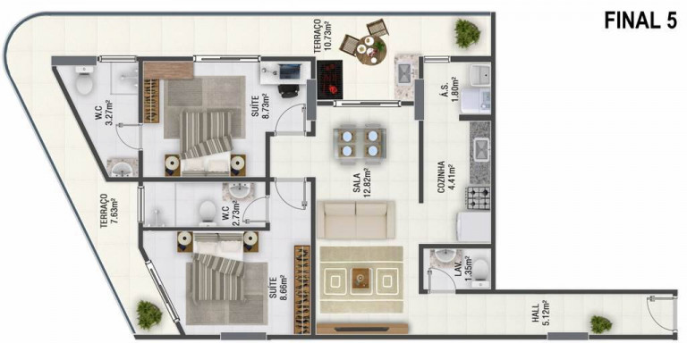 Imagem Apartamento com 2 Quartos à Venda, 75 m² em Caiçara - Praia Grande Imagem Apartamento com 2 Quartos à Venda, 75 m² em Caiçara - Praia Grande