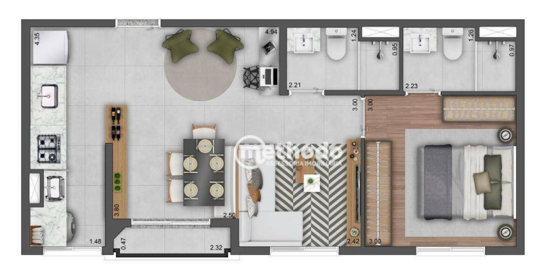 Imagem Apartamento com 2 Quartos à Venda, 41 m² em Centro - Campinas