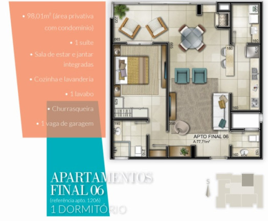 Imagem Apartamento com 1 Quarto à Venda, 77 m² em Centro - Capão Da Canoa Imagem Apartamento com 1 Quarto à Venda, 77 m² em Centro - Capão Da Canoa