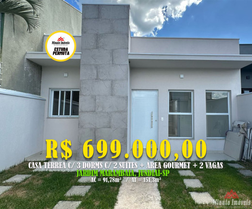 Casa com 3 Quartos à Venda, 91 m² em Jardim Marambaia - Jundiaí