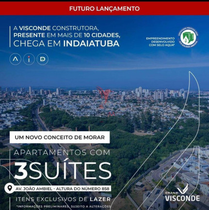 Apartamento com 3 Quartos à Venda, 108 m² em Centro - Indaiatuba