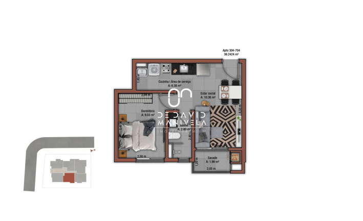 Apartamento com 1 Quarto à Venda, 36 m² em Camobi - Santa Maria