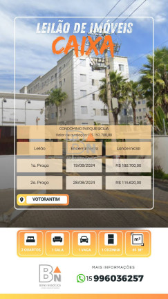 Apartamento com 2 Quartos à Venda, 45 m² em Vossoroca - Votorantim