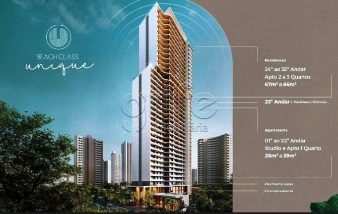 Imagem Apartamento com 1 Quarto à Venda, 28 m² em Meireles - Fortaleza