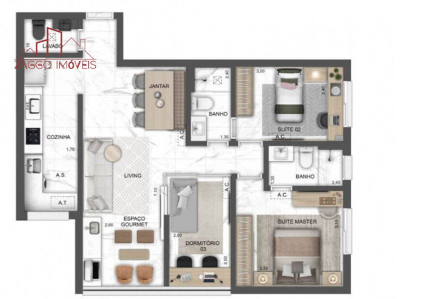 Imagem Apartamento com 3 Quartos à Venda, 82 m² em Vila Andrade - São Paulo