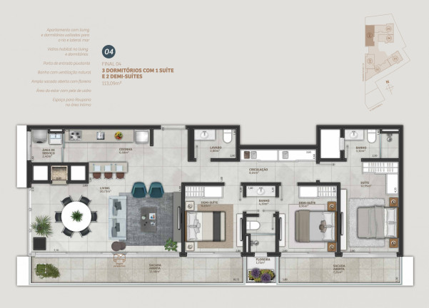 Imagem Apartamento com 3 Quartos à Venda, 108 m² em Predial - Torres